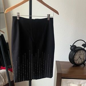 White House Black Market Black Studded Pencil Skirt. Preloved